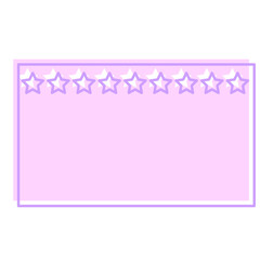 Cute Pastel Baby Note Frame with Star Icon. Soft Colored Border with Purple Line Template. Vintage Gently Baby Frame Decoration Element.  - 791709403