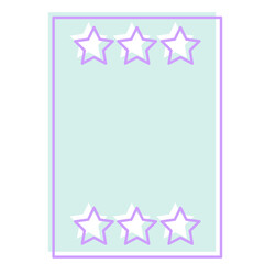 Cute Pastel Baby Note Frame with Star Icon. Soft Colored Border with Purple Line Template. Vintage Gently Baby Frame Decoration Element.  - 791709405