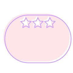 Cute Pastel Baby Note Frame with Star Icon. Soft Colored Border with Purple Line Template. Vintage Gently Baby Frame Decoration Element.  - 791709463