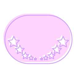 Cute Pastel Baby Note Frame with Star Icon. Soft Colored Border with Purple Line Template. Vintage Gently Baby Frame Decoration Element.  - 791709495