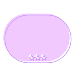 Cute Pastel Baby Note Frame with Star Icon. Soft Colored Border with Purple Line Template. Vintage Gently Baby Frame Decoration Element.  - 791709497