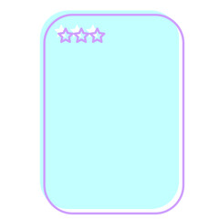 Cute Pastel Baby Note Frame with Star Icon. Soft Colored Border with Purple Line Template. Vintage Gently Baby Frame Decoration Element.  - 791709602