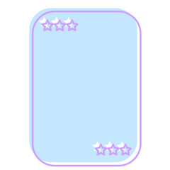 Cute Pastel Baby Note Frame with Star Icon. Soft Colored Border with Purple Line Template. Vintage Gently Baby Frame Decoration Element.  - 791709633