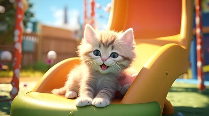 Cute Little Kitten Cats Playing Together