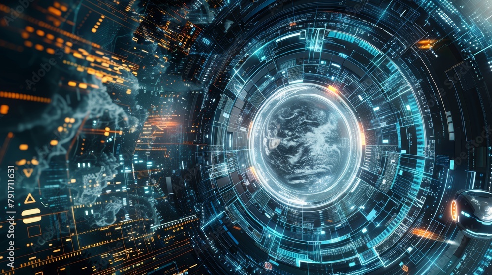 Poster a futuristic and imaginative 3d render of technology and progress ai generated illustration