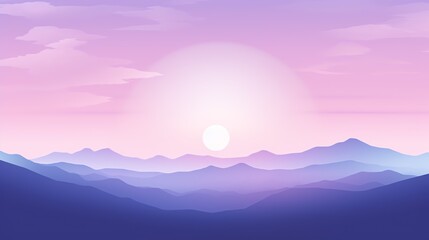 a landscape with mountains and a sunset