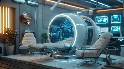 A futuristic mockup featuring cutting-edge 3D technology  AI generated illustration