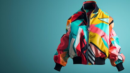 A jacket with abstract graphic shapes in 3D style  AI generated illustration