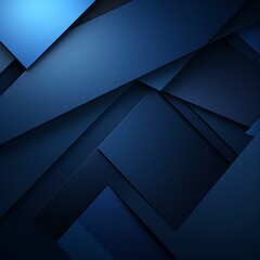 Navy Blue background with geometric shapes and shadows, creating an abstract modern design for corporate or technology-inspired designs with copy space for photo text or product, blank empty copyspace