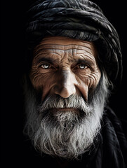 old man barber, dramatic portrait