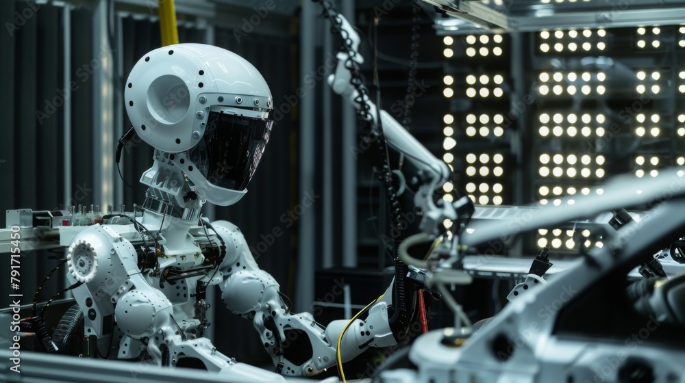 Poster Advanced Humanoid Robot in a Tech Lab
