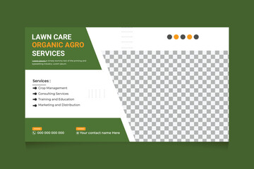 Agriculture and Organic Lawn Care Farming Services Design Template