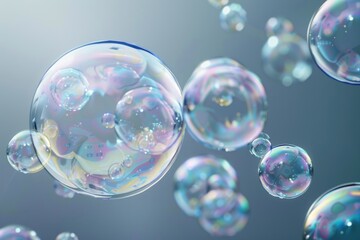 Colorful bubbles floating in the air, perfect for adding a fun and playful touch to your design projects