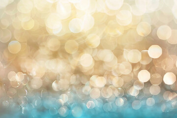 Blue and golden abstract background with bokeh lights