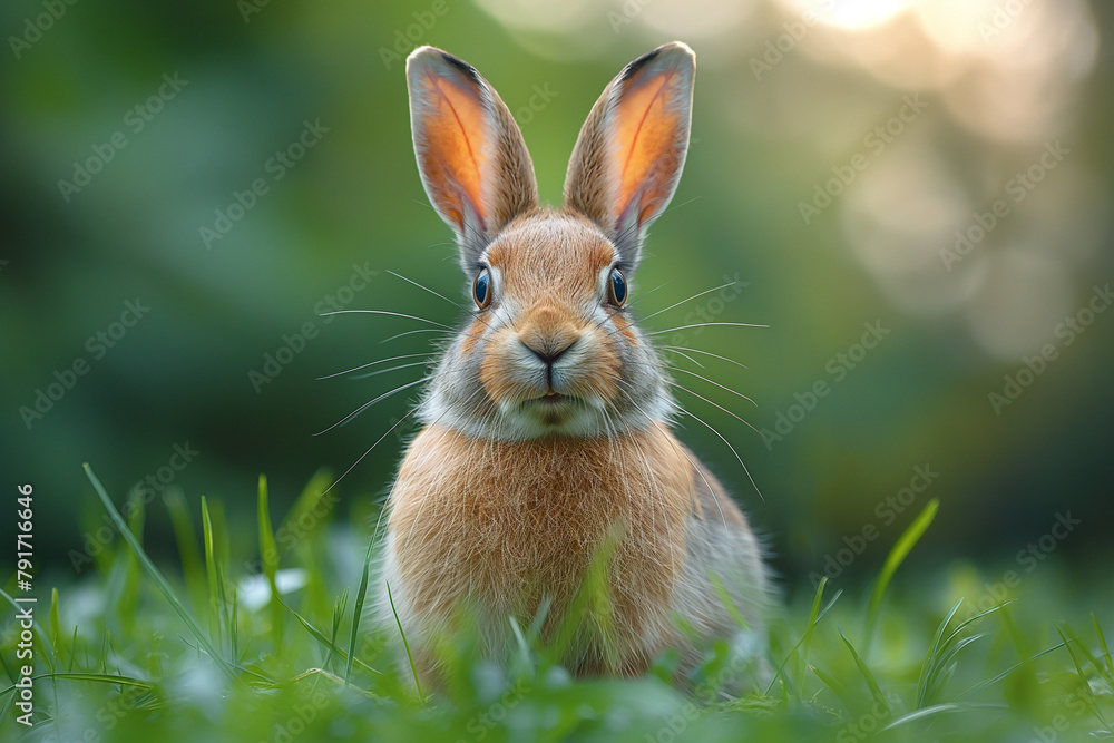 Wall mural rabbit in the grass