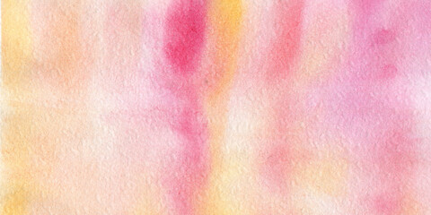 Soft Pink and Orange Watercolor Washes Background on Textured paper