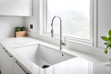 Fototapeta na wymiar Modern minimalistic kitchen interior 
