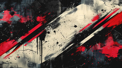 Abstract grunge pattern, fashionable design in red, black and grey.