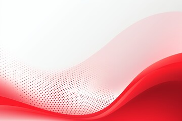 Red and white vector halftone background with dots in wave shape, simple minimalistic design for web banner template presentation background