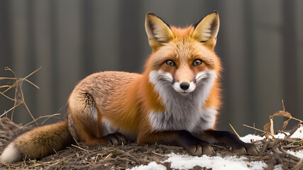 Naklejka na ściany i meble red fox cub