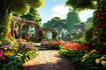 Obraz premium Garden Landscape The backdrop of the scene