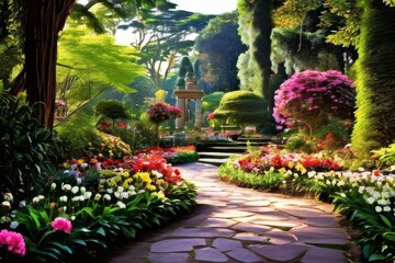 Obraz premium Garden Landscape The backdrop of the scene