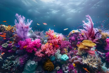 Fototapeta na wymiar Exploring the Vibrant and Diverse Underwater of Coral Reefs and Deep-Sea Ecosystems
