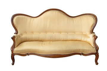 Antique baroque golden/yellow sofa for three