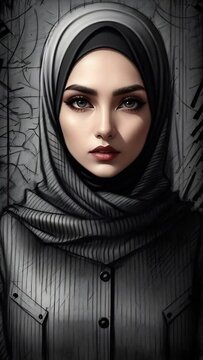 Portrait of a woman with abaya. 