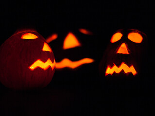 Jack-o-lanterns. The symbol of Halloween.