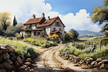 old house in the mountains