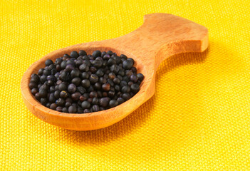 Rapsöl, Rapskörner, Holzlöffel, isoliert, Raps, 