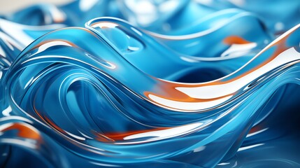 a blue and orange liquid