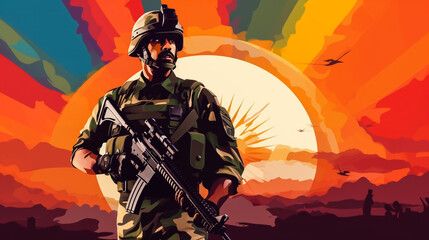 Fototapeta na wymiar vector illustration for indian army day .concept of army,republic and independance day