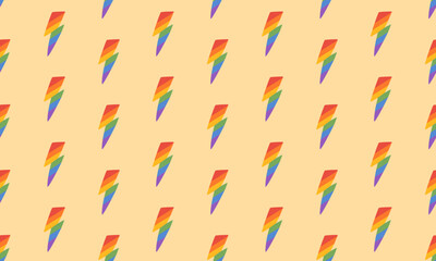 Seamless pattern with Symbol of LGBTQ pride community. LGBT rainbow lightning. Power sign. LGBT pride month. Vector illustration
