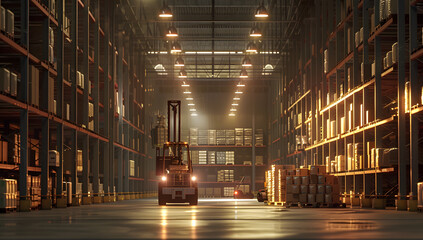 tariffs and Shelves: The Trade Dynamics of a Warehouse - obrazy, fototapety, plakaty