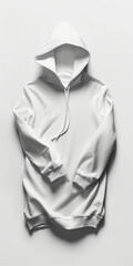 Coat, White Hooded Sweatshirt with White Background