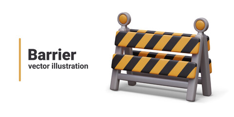 Portable barrier for temporary fencing of dangerous area. Under construction