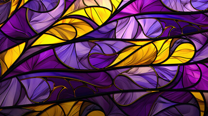 a stained glass window with colorful swirls