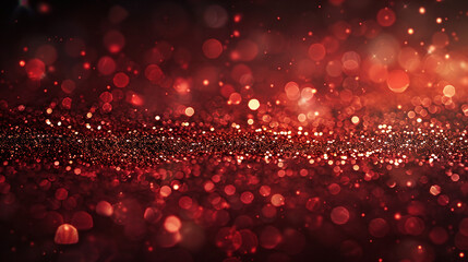 Glowing Red Bokeh Lights Sparkling Background for Festive Occasions