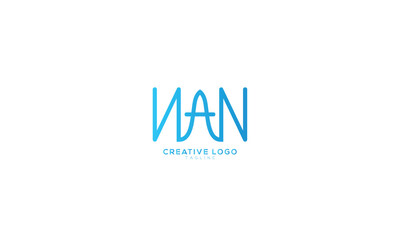 NAN Abstract initial monogram letter alphabet logo design