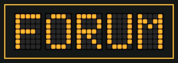 Orange color led banner in word forum on black background