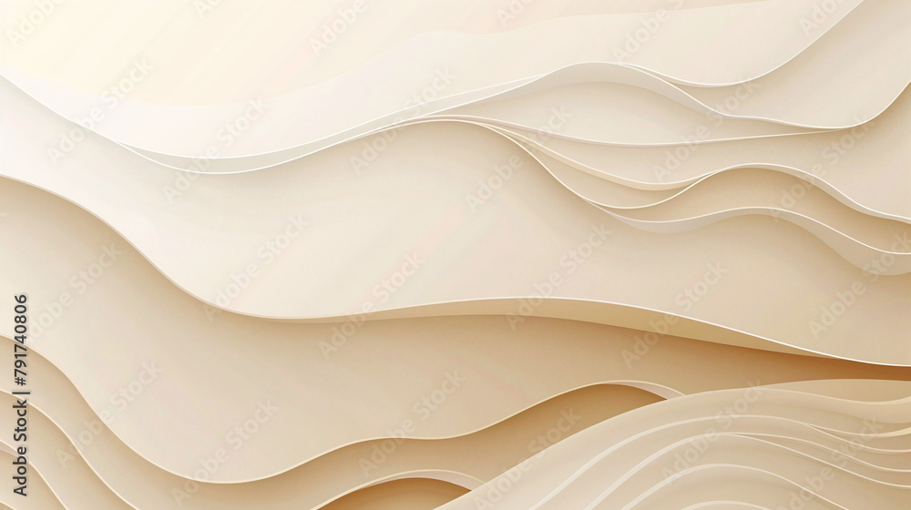 Aufkleber elegant beige waves texture abstract background soft tones design elements