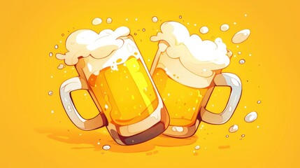 Celebrate with the lively and fun Beer Cheers Symbol 2d Logo featuring a party ready cartoon icon of a drink cup