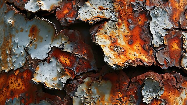 Detailed Photograph Showcasing the Rugged and Corroded Metal Surface, Highlighting the Impact of Time and Elements
