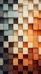 a wall of cubes with different colors