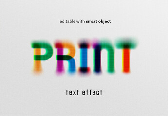 Print Stained Text Effect	 - obrazy, fototapety, plakaty