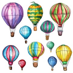 .KS Set_of_colorful_hot_air_balloons_in_a_childish