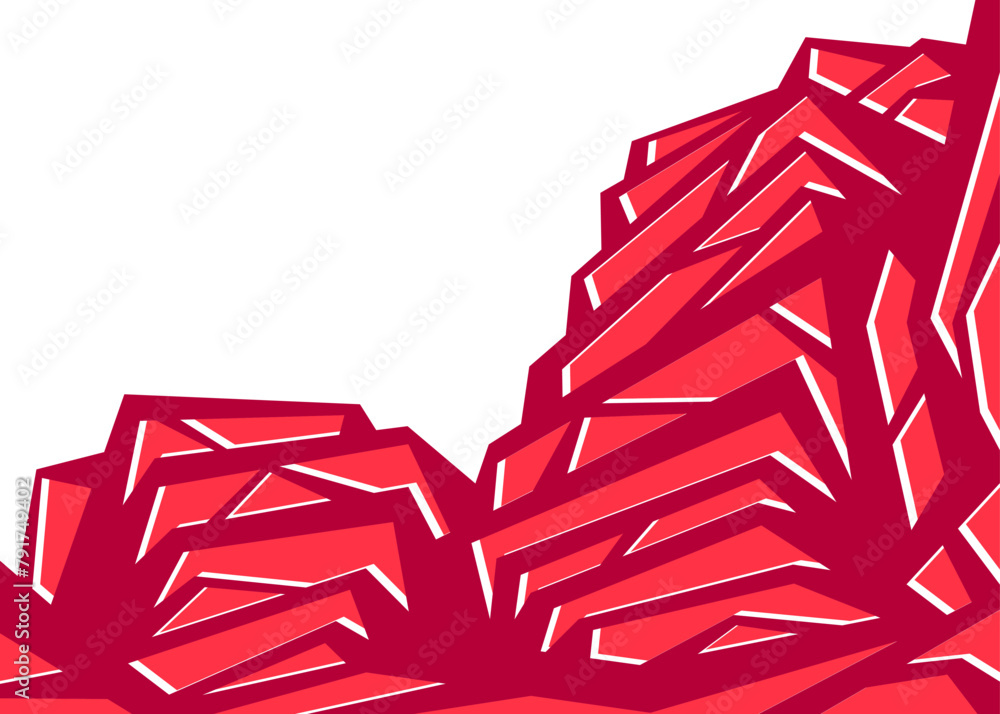 Poster Abstract background with irregular geometric staircase line pattern and with some copy space area