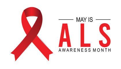 ALS Awareness Month observed every year in May. Template for background, banner, card, poster with text inscription.